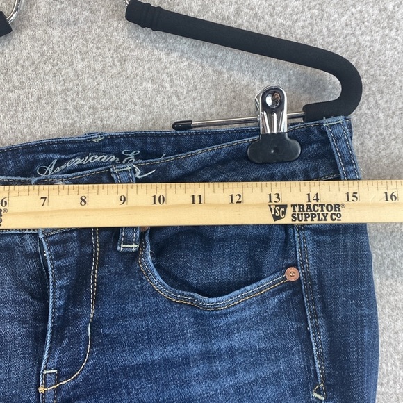 American Eagle skinny kick jeans size 6 low rise pocket glitter y2k flare - Picture 2 of 10